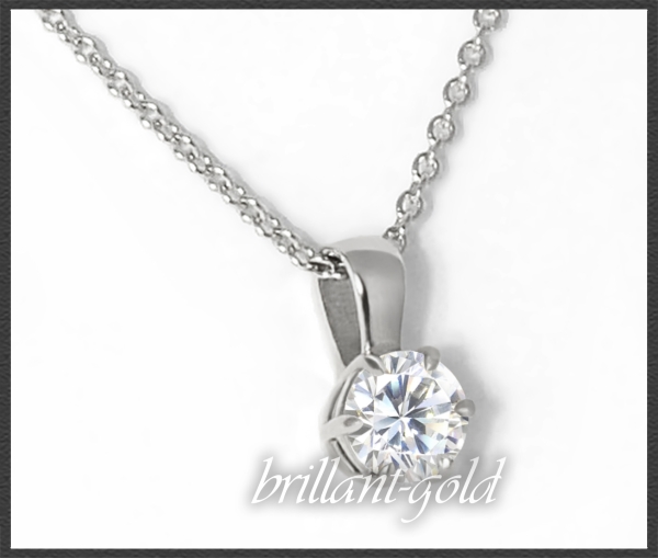 Brillant 585 Gold Anhänger & Kette mit 0,68ct, Si2